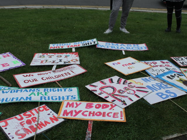 Women's Voice supporters march through the streets of Hastings SUS-211025-115149001
