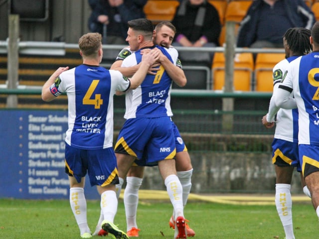 Action from Haywards Heath Town's 6-1 win at Three Bridges in the Isthmian South East. Picture by Derek Martin Photography and Art