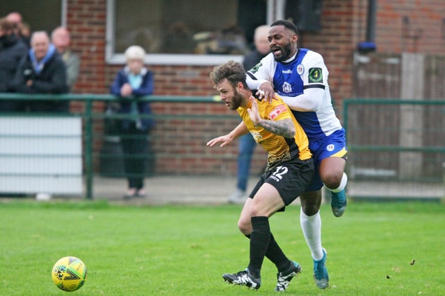 Action from Haywards Heath Town's 6-1 win at Three Bridges in the Isthmian South East. Picture by Derek Martin Photography and Art