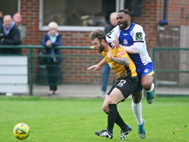 Action from Haywards Heath Town's 6-1 win at Three Bridges in the Isthmian South East. Picture by Derek Martin Photography and Art