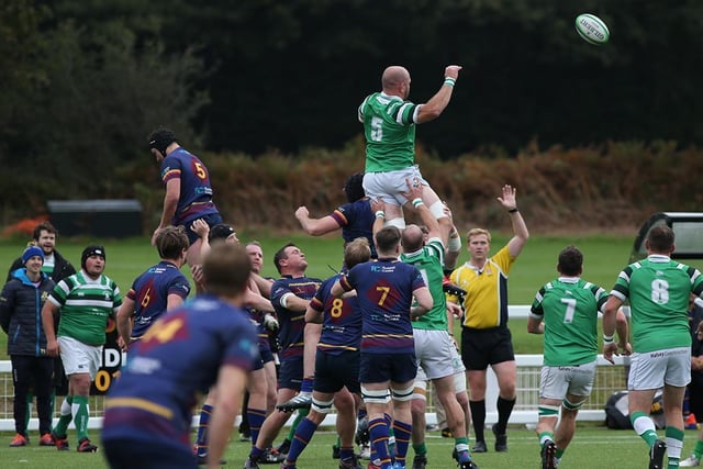 Action from Horsham's enthralling draw with Cobham. Picture by Natalie Mayhew, Butterfly Rugby