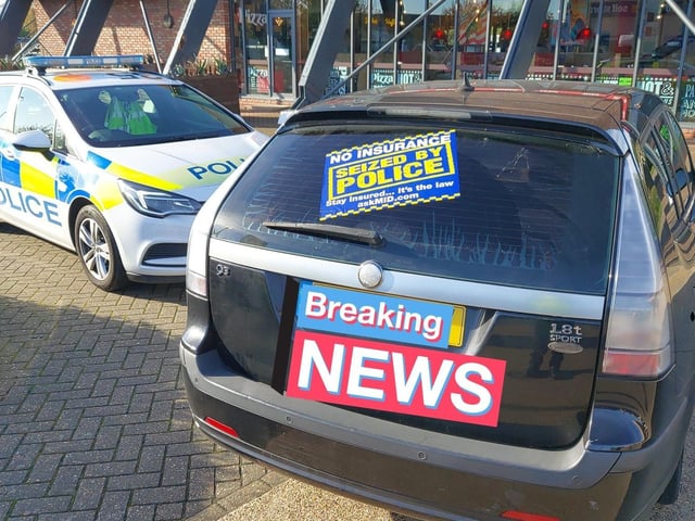This car was double parked but officers then found out it was not insured at it was seized.