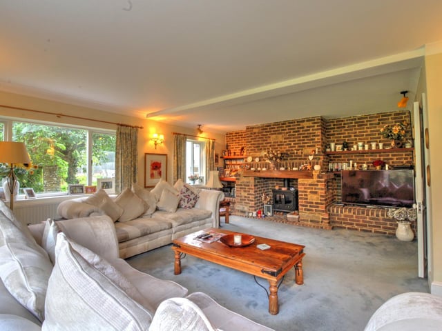 Large lounge with wood burning stove