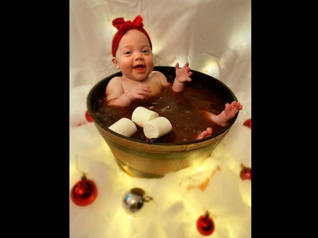 "Our beautiful granddaughter Isla-Rose arrived eight weeks early on April 11, weighing four pounds and five ounces."
