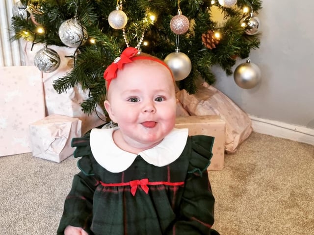 This cheeky baby called Lyla was born on April 10, weighing six pounds and three ounces.