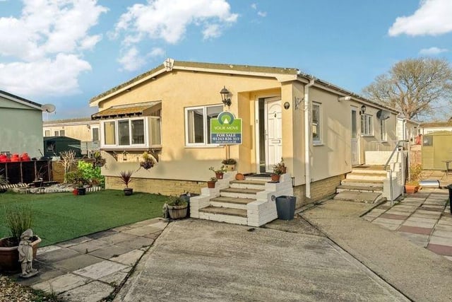 This detached park home, in Shripney Road, Bognor Regis, is on the market for £160,000 with Your Move.