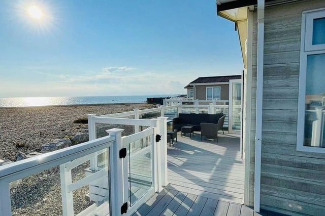 This luxury seafront lodge, in Warners Lane, Selsey, is on the market for £238,000 with Every Step Of The Way.