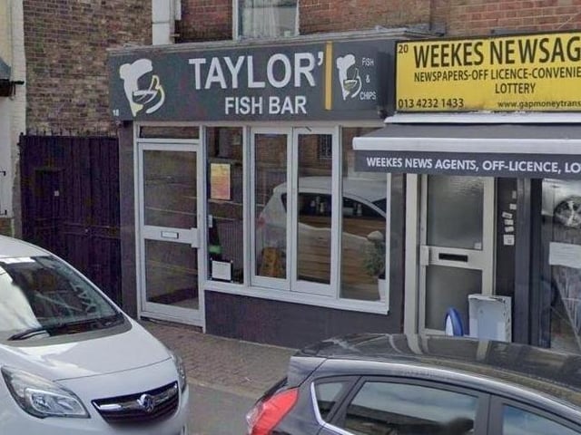 Taylor's Fish Bar in Railway Approach, East Grinstead, has an overall rating of 4.6 stars out of five from 110 Google reviews. One reviewer praised the 'really friendly staff, great prices and great food'. Another called it 'the best chippy in town'. Picture: Google Street View.
