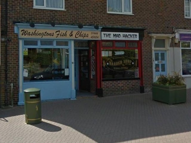 Washingtons Fish & Chips in America Lane, Haywards Heath, has a rating of 4.3 stars out of five from 113 Google reviews. "Good selection of fish, pies, chicken and some of the best chips in the area," said one reviewer. Another said Washington's offered 'great service and seriously tasty fish and chips'. Picture: Google Street View.