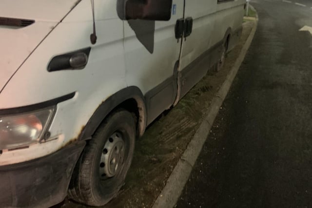 This van, which officers described as a "shed" was found to be so overloaded that the bottom was literally scraping along the road, the lights were defective, the dashboard was full of warning lights and the wiring was all hanging out inside. The van was seized and the driver reported for multiple offences.