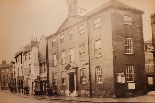 The old police station in East Street, Chichester, which contained the town gaol. It was demolished in 1937 and the site redeveloped in the 1960s.