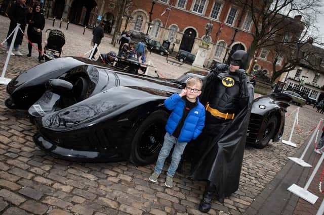 Batman and the iconic Batmobile