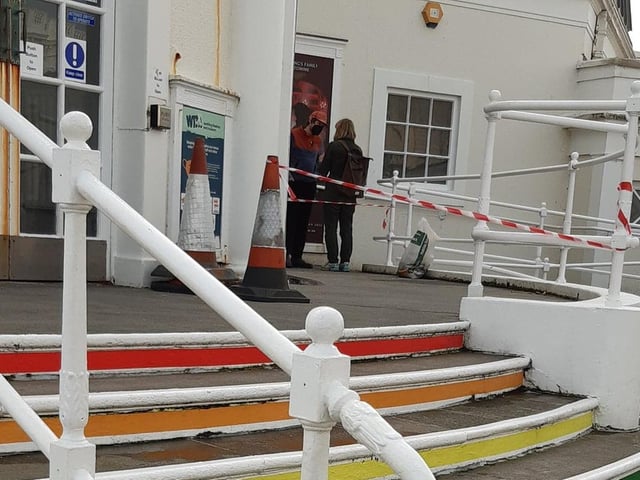 Worthing's Pavilion Theatre, on the seafront, was taken over by camera crews.