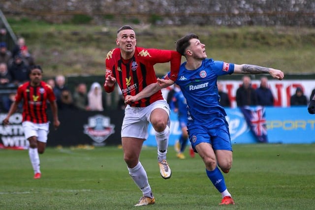 Action from Worthing's 2-1 Isthmian premier division win at Lewes / Picture: James Boyes