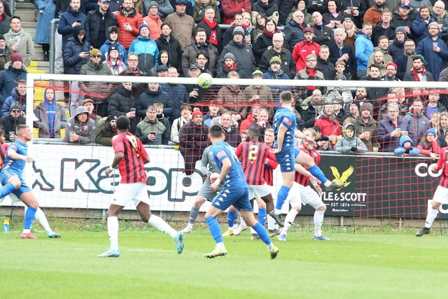 Action from Worthing's 2-1 Isthmian premier division win at Lewes / Picture: Angela Brinkhurst