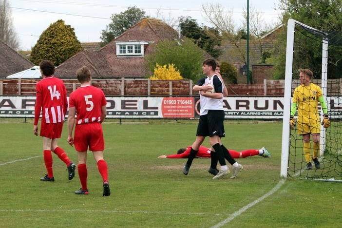 Action from Pagham's 1-0 win over Steyning / Picture: Roger Smith