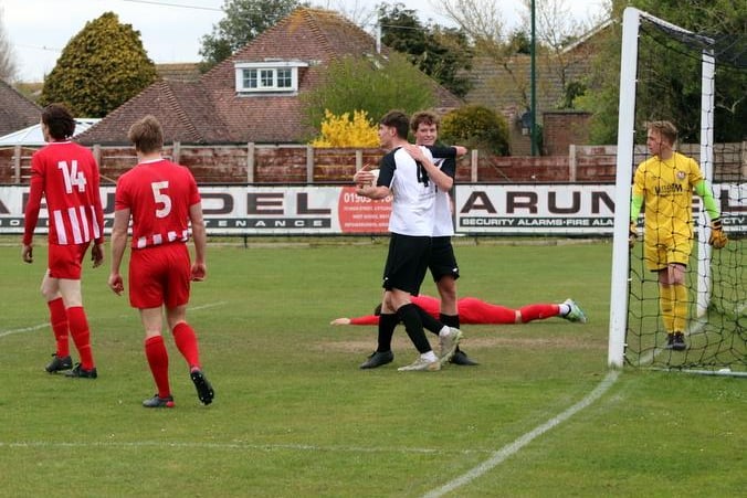 Action from Pagham's 1-0 win over Steyning / Picture: Roger Smith