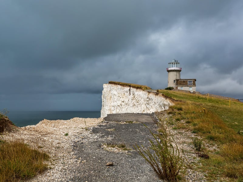 The path leading up to Belle Tout lighthouse is now unusable following a recent cliff fall. Taken by Barry Davis on a Canon 5d. SUS-210917-113937001