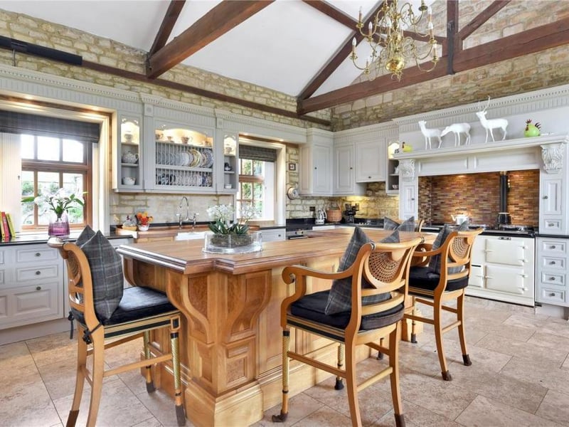This grade II listed property has traditional features, a gym, a sauna and 19 acres of land.