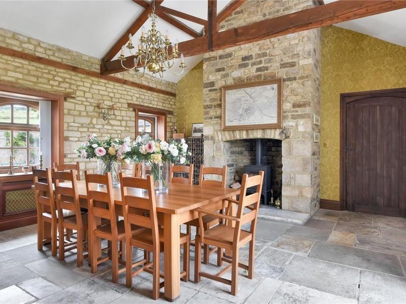 This grade II listed property has traditional features, a gym, a sauna and 19 acres of land.