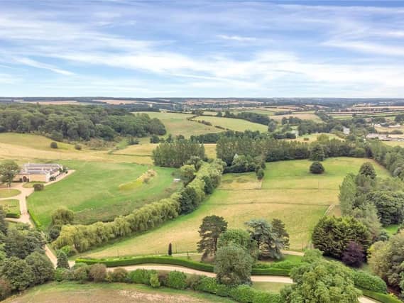 This grade II listed property has traditional features, a gym, a sauna and 19 acres of land.