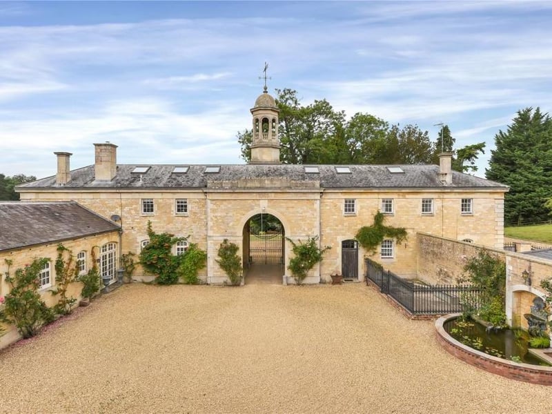 This grade II listed property has traditional features, a gym, a sauna and 19 acres of land.