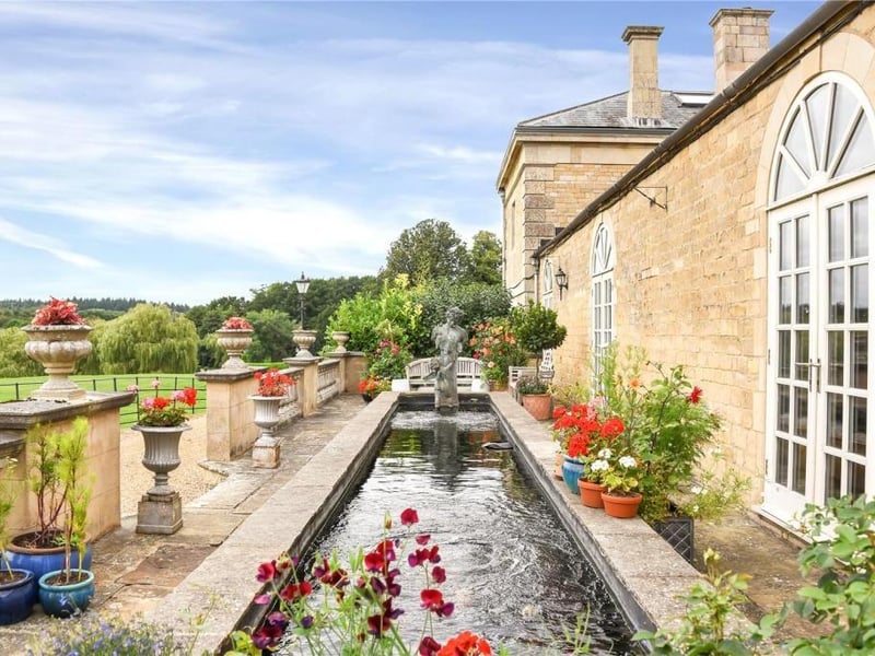 This grade II listed property has traditional features, a gym, a sauna and 19 acres of land.