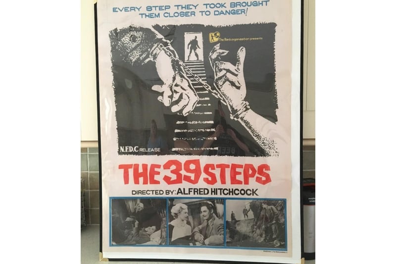 An original The 39 Steps film poster, which is the oldest in Bob Page's collection dating back to 1935.
