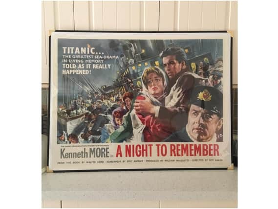 An original Titanic movie poster, one of the rare and valuable posters in Bob Page's collection
