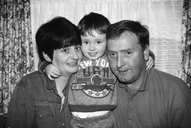 James, Anne and Christopher McLaughlin, from Lowerbraghey, Malin, who appeared on Winning Streak in November 1996.