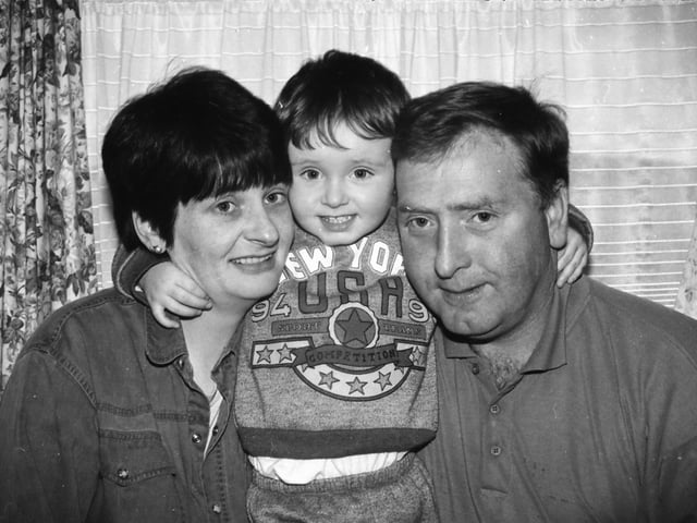 James, Anne and Christopher McLaughlin, from Lowerbraghey, Malin, who appeared on Winning Streak in November 1996.