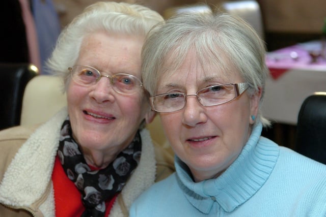 Olive Kyle and Maureen Costello pictured at the members of  Cookstown 040 dinner in 2010.