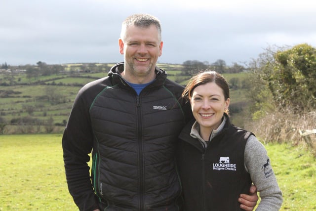 Rachael and Mervyn Garrett run Loughside Farm in Ballycarry, Co. Antrim. The pair rear quality Dexter cattle which have been successful in the show circuit and they also have around 80 crossbred ewes.