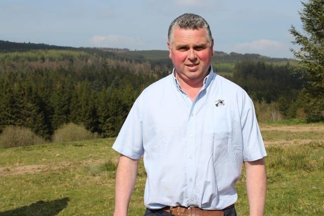 Farmer and auctioneer Richard Beattie, who farms a variety of animals on his farm in Gortin, Co. Tyrone.  Richard has recently introduced deer into his farm to rear for venison.