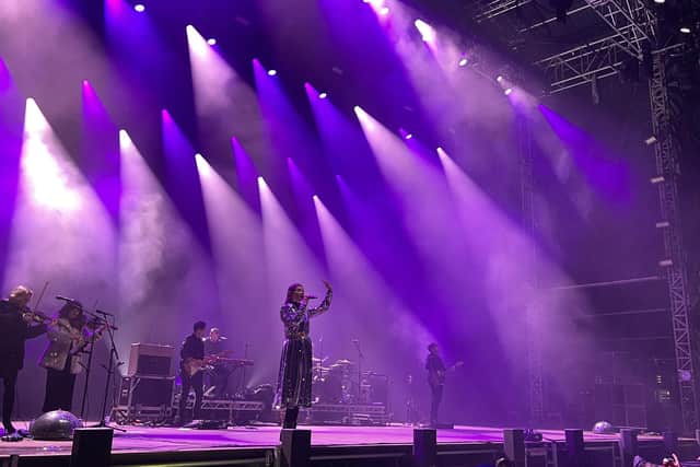 Sophie Ellis-Bextor opened Edinburgh's Hogmanay festival with a headline gig in Princes Street Gardens.