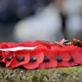 A Remembrance poppy wreath