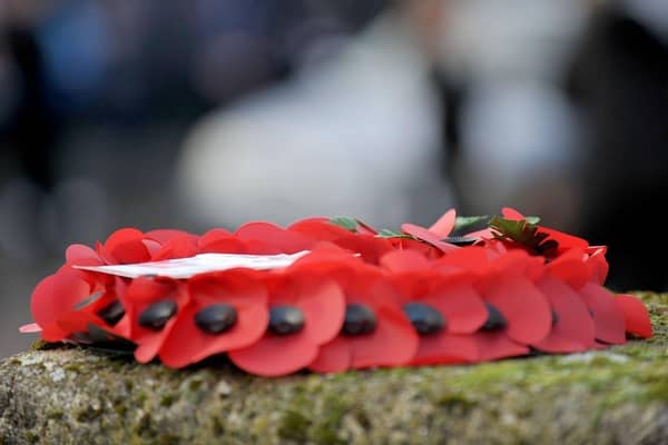 A Remembrance poppy wreath