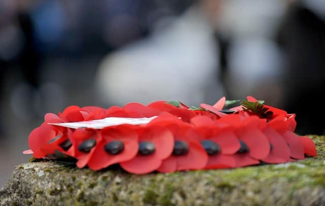 A Remembrance poppy wreath