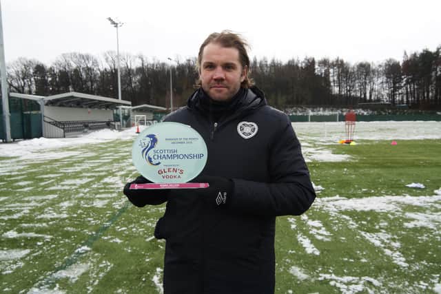 Hearts' Robbie Neilson has won the SPFL Championship Manager of the Month, presented by Glen's Vodka. Pic: Heart of Midlothian FC.