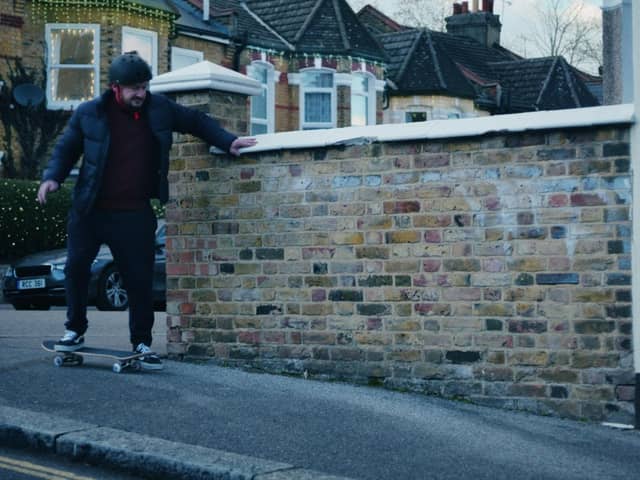 'The Beginner' embarks on his perilous quest to learn how to skateboard in the latest Christmas advert from the John Lewis Partnership (Picture: John Lewis and Partners/PA Wire)