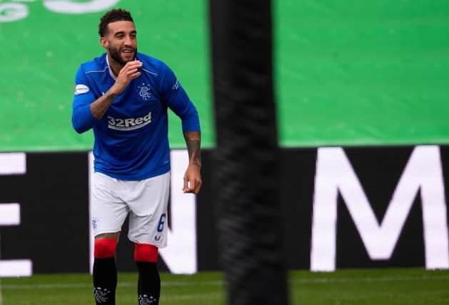 GLASGOW, SCOTLAND - OCTOBER 17: Connor Goldson celebrates after scoring to make it 2-0 during a Scottish Premiership match between Celtic and Rangers at Celtic Park, on October 17, 2020, in Glasgow, Scotland. (Photo by Alan Harvey / SNS Group)