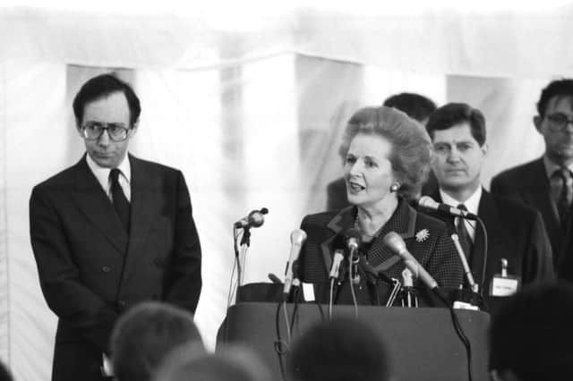 Former Prime Minister Margaret Thatcher addresses the Scotch Whisky Association conference at Prestonfield House hotel in Edinburgh in March 1990 (Picture: Jack Crombie)