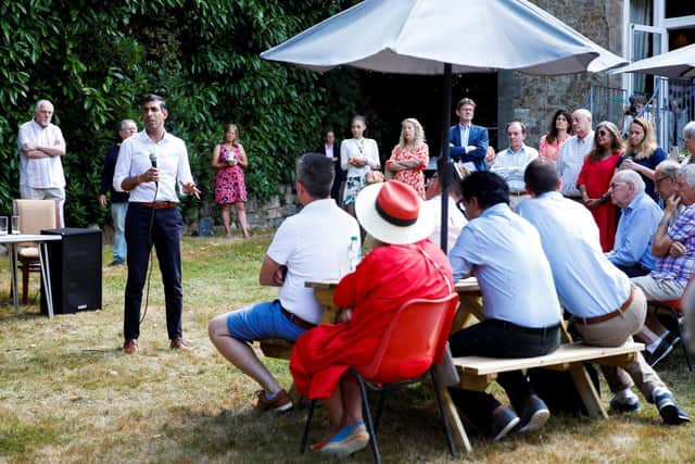Rishi Sunak, candidate to become Britain's next prime minister and Conservative party leader, attends a campaign event in Tunbridge Wells, Kent,
Photo by PETER NICHOLLS via Getty Images