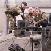 Labour leader Sir Keir Starmer (far right) visits the Tapa NATO forward operating base in Estonia close to the Russian border. Picture: Stefan Rousseau/PA Wire