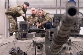 Labour leader Sir Keir Starmer (far right) visits the Tapa NATO forward operating base in Estonia close to the Russian border. Picture: Stefan Rousseau/PA Wire