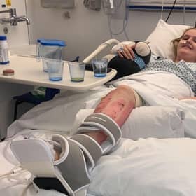 Lucie Maguire in hospital