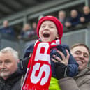 A young Spartans fan cheers on his favourites at home ground Ainslie Park. The club take in Edinburgh City in what is sure to be a hotly-contested derby this afternoon (Picture: Lisa Ferguson)    Scottish Cup -  Spartans FC v Hearts FC, Ainslie Park, Edinburgh    Spartans Goal 1-1