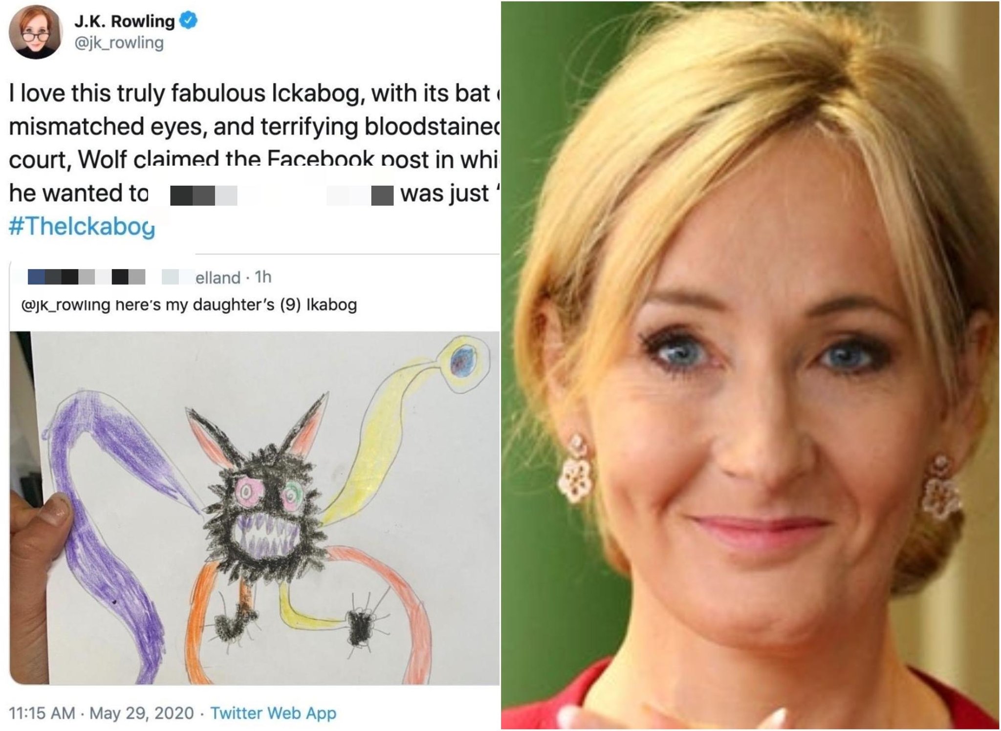 Jk Rowling Accidentally Tweets Text With Bad Language From Assault Case To Child Who Shared Their Drawing Of The Ickabog The Scotsman