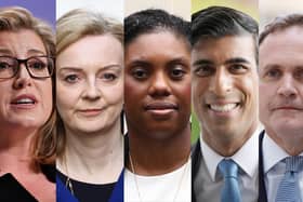 (L-R) Penny Mordaunt, Liz Truss, Kemi Badenoch, Rishi Sunak, and Tom Tugendhat.