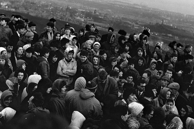 The May Day service at Arthur's Seat, led by Reverend Selby Wright, in 1964.